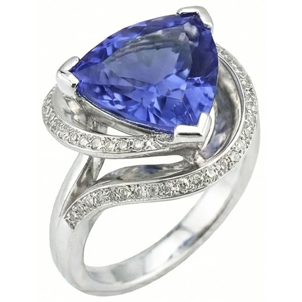 echter trillion diamant 7.01Karat ring Vorderansicht