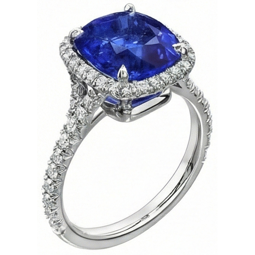 echter round diamant 2.25Karat ring Draufsicht