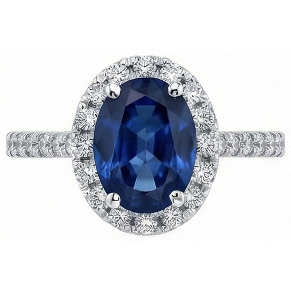 echter oval diamant 2.50Karat ring Seitenansicht