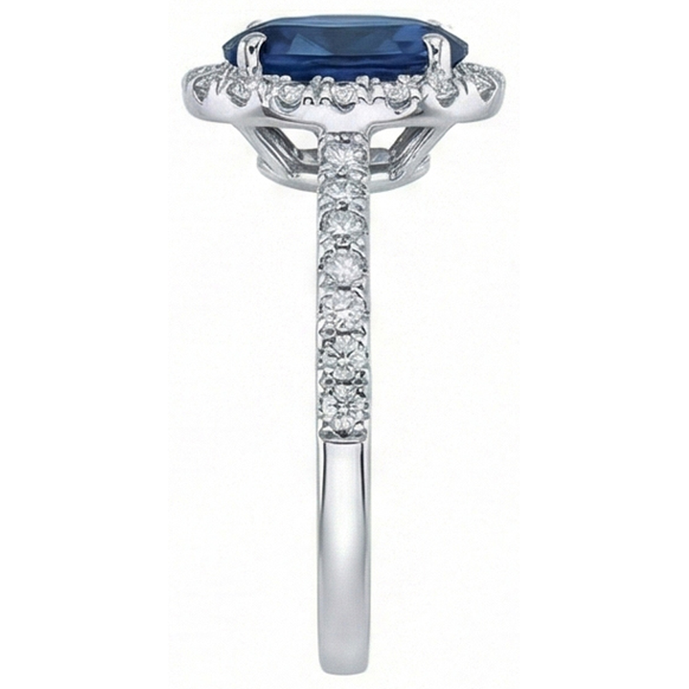echter oval diamant 2.50Karat ring Profilansicht
