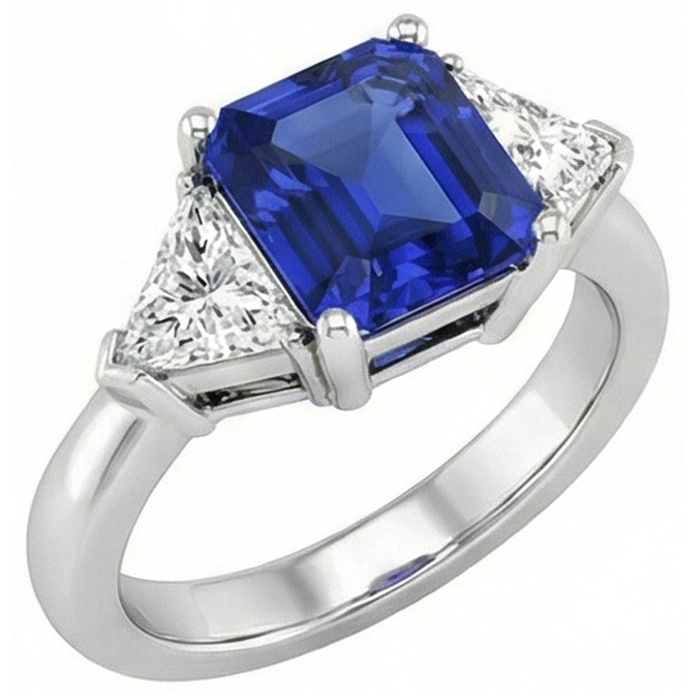 echter asscher diamant 1.50Karat ring Vorderansicht