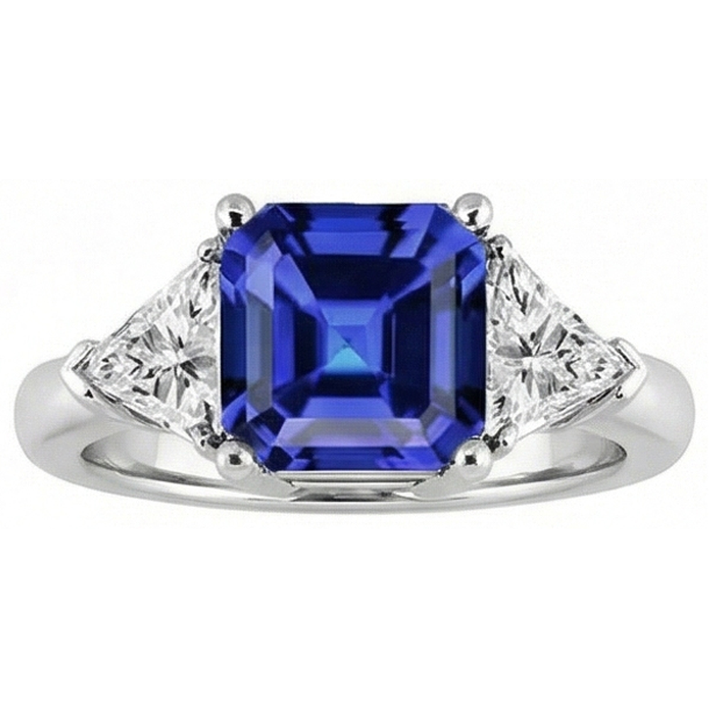 echter asscher diamant 1.50Karat ring Seitenansicht