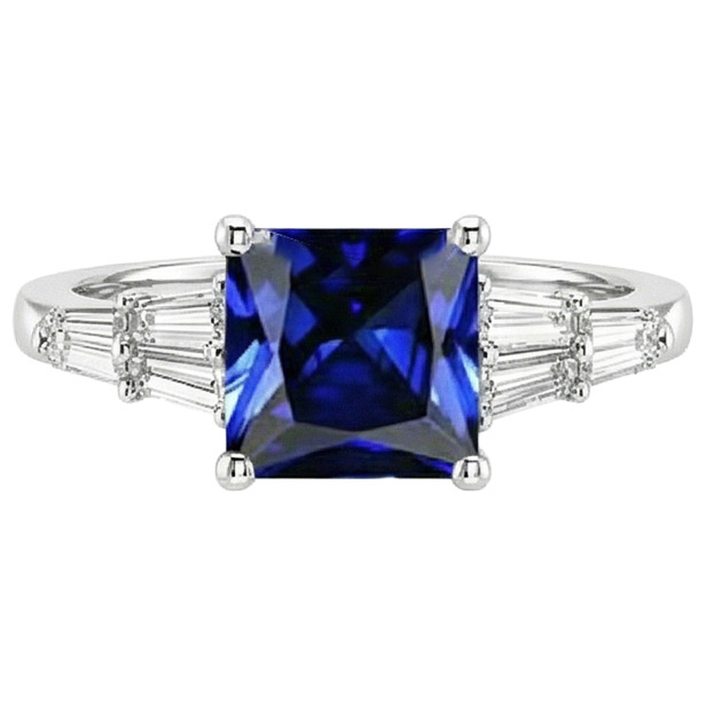 echter princess diamant 4.50Karat ring Seitenansicht