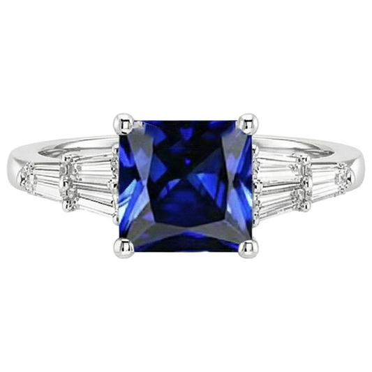 echter princess diamant 4.50Karat ring Seitenansicht