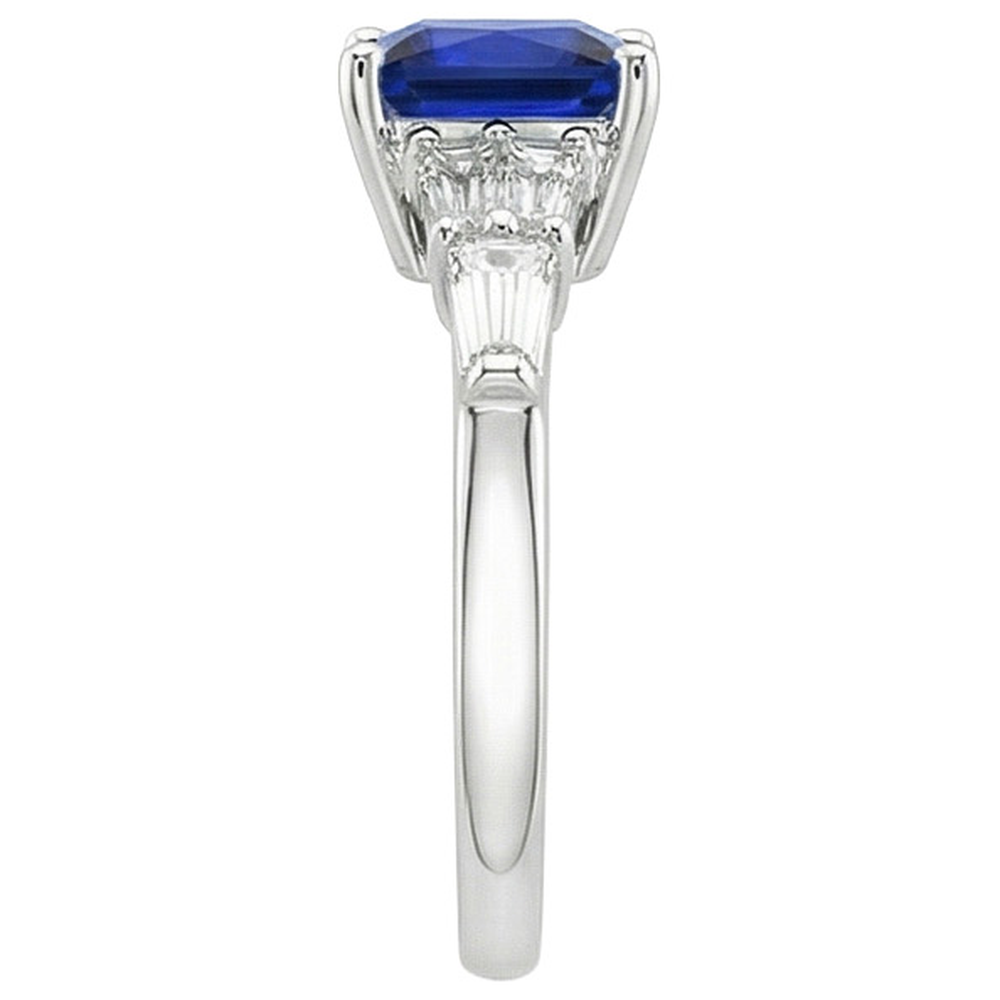 echter princess diamant 4.50Karat ring Profilansicht