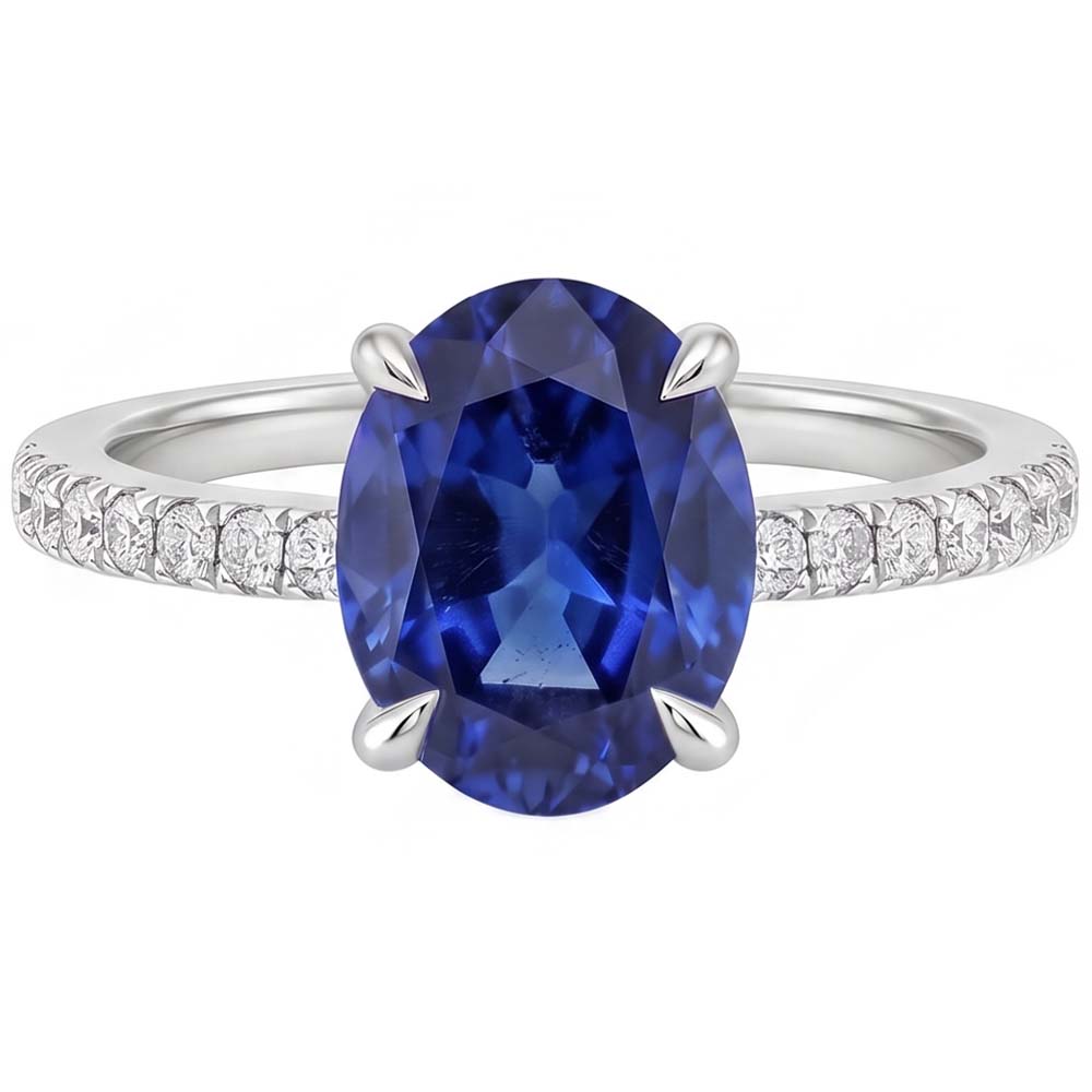 Saphirring mit Natürlicher Diamant ( nicht im Labor gezüchtet )en