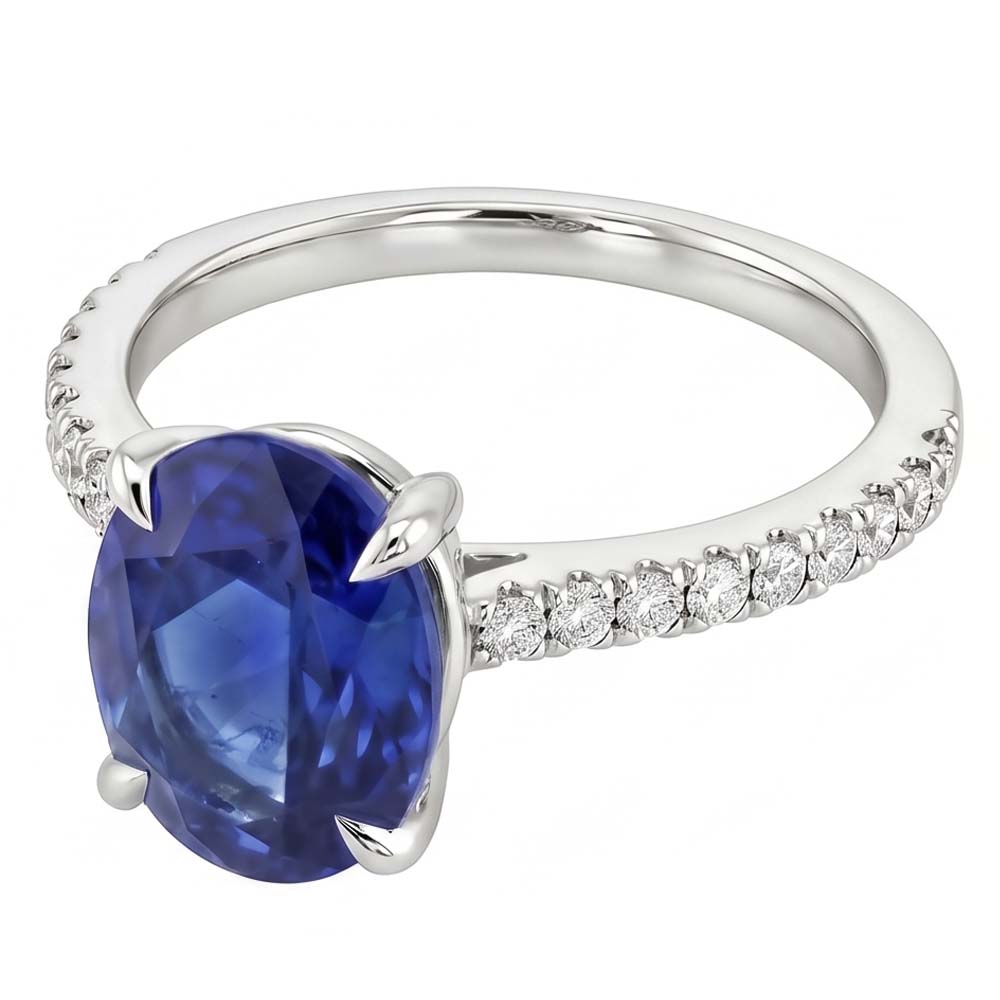 Saphirring mit Natürlicher Diamant ( nicht im Labor gezüchtet )en