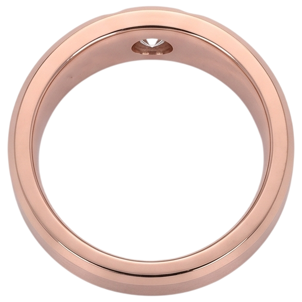 Satin-Finish Echt Aus der Erde Abgebauter Natürlicher Diamant Herrenring 0,25 Karat Roségold 14K