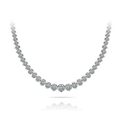 Schöne weiße runde Echt Diamant-Tennis-Halskette 12 Karat Damenschmuck