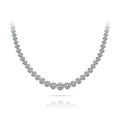 Schöne weiße runde Echt Diamant-Tennis-Halskette 12 Karat Damenschmuck
