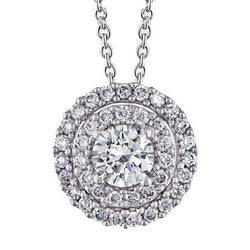Schöner Double Halo Natürliche Aus der Erde Abgebauter Natürlicher Diamant Slide Anhänger 5,60 Karat Goldschmuck