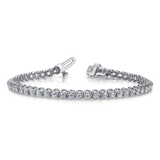 Scoop Link Tennis Armband 7.50 Kt Echt Diamanten im Rundschliff Weißgold 14K