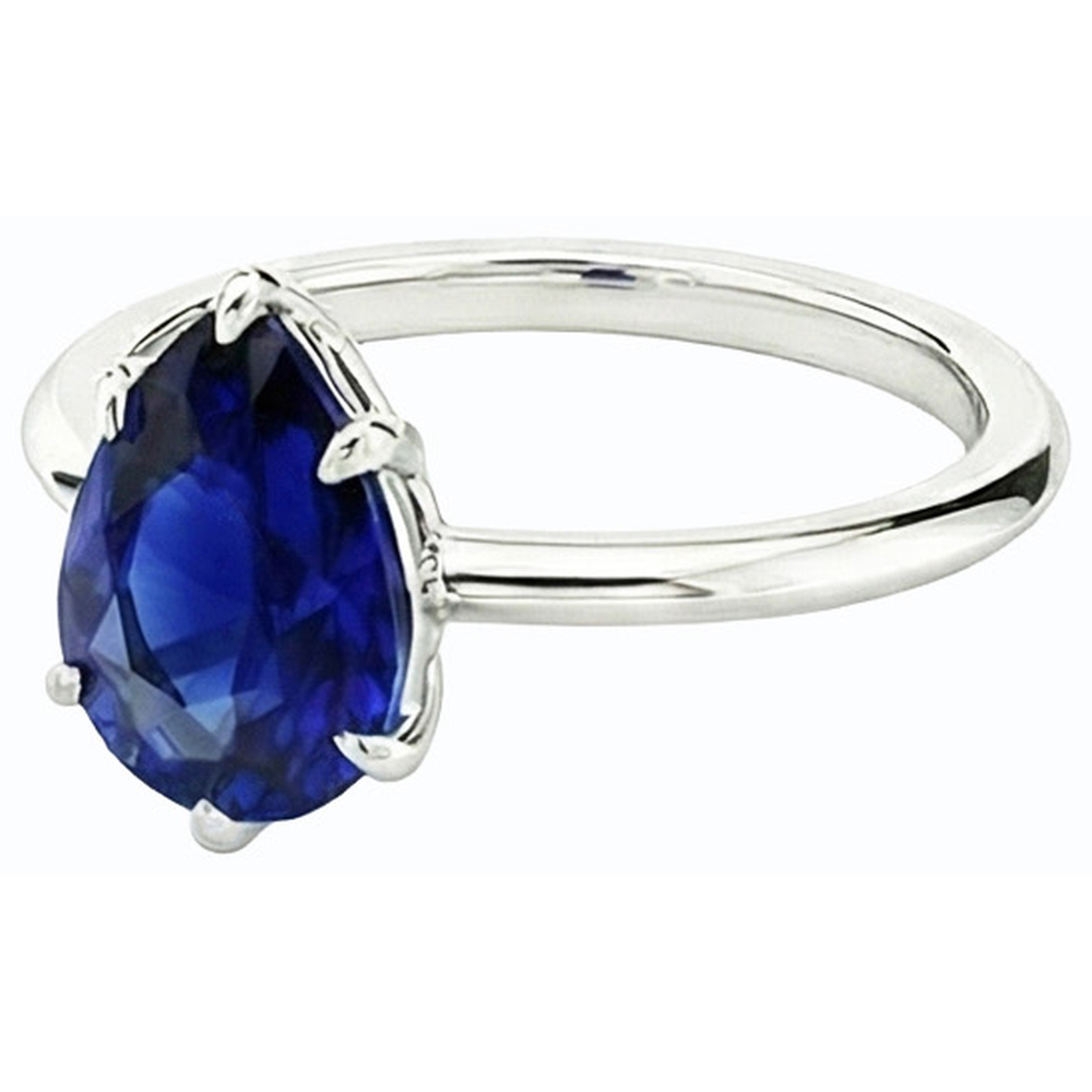 echter pear diamant 2.50Karat ring Profilansicht
