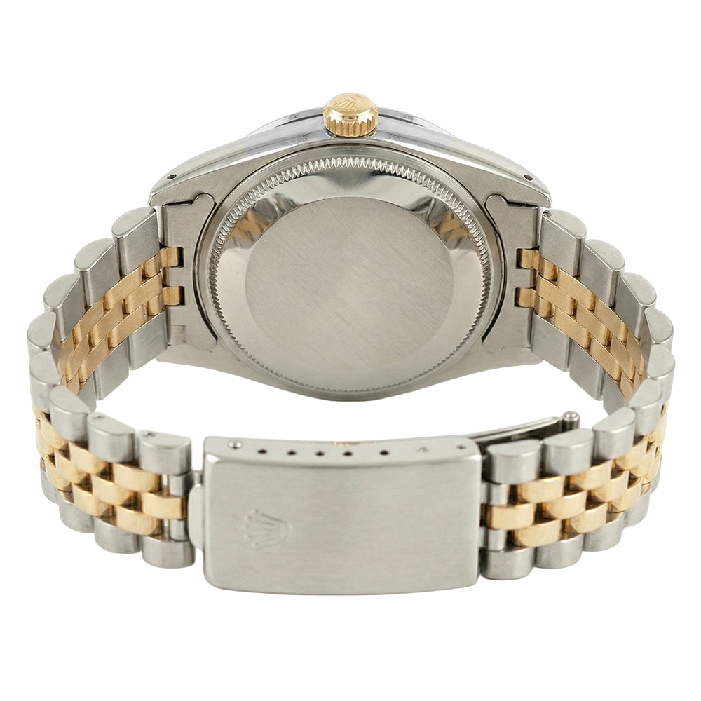 Silbernes Diamant-Zifferblatt mit Lünette, Rolex-Datums-Herrenuhr, Edelstahl-Jubiläumsarmband