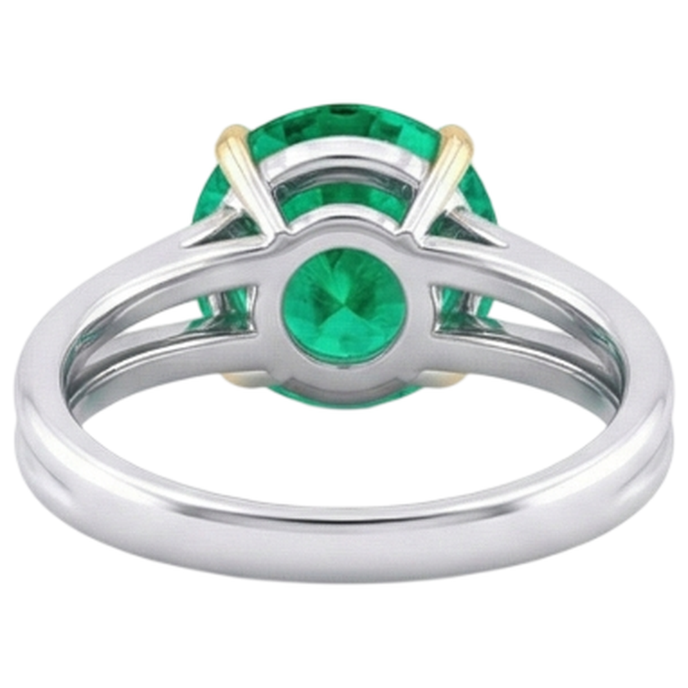 Brillanter Edler Smaragd Farbstein-Ring 4 Karat – Rückansicht
