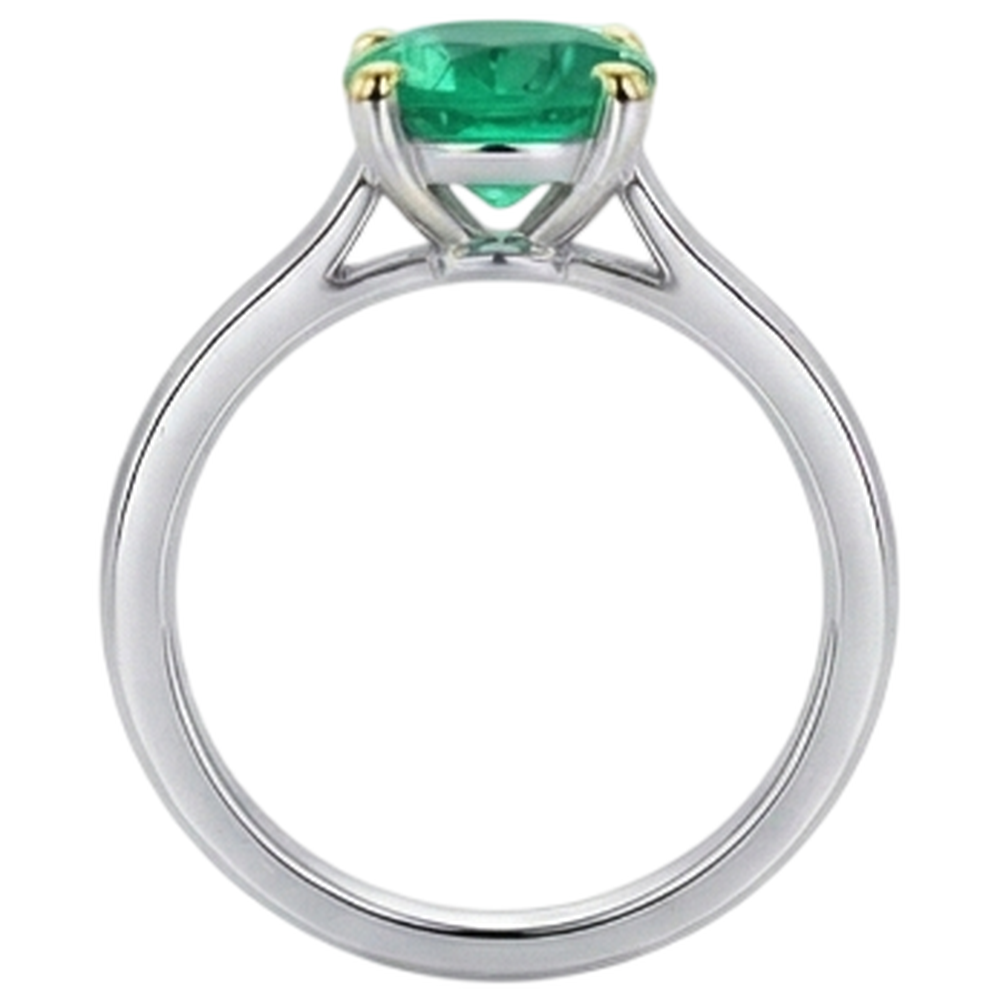 Naturreiner Edler Smaragd Schmuckstein-Ring – Rückansicht
