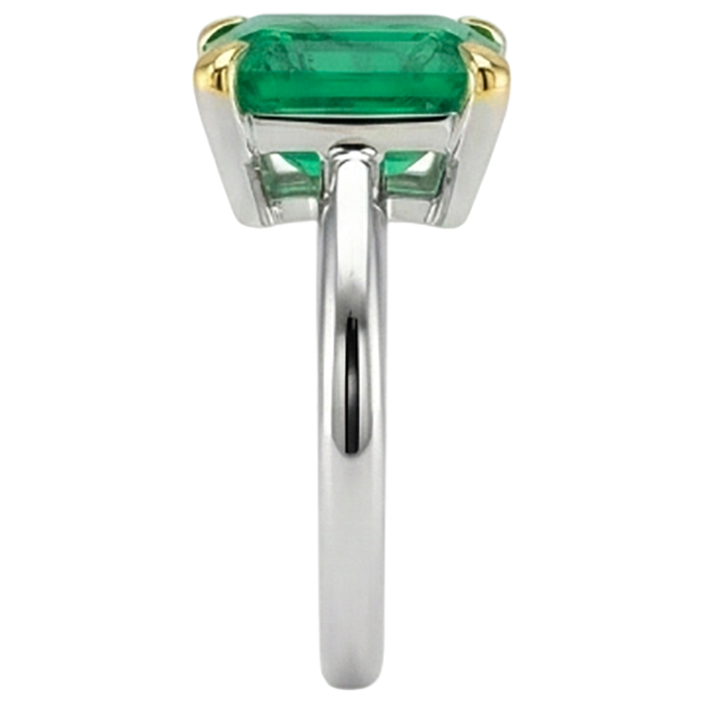 Authentischer Smaragd Schmuckstein-Ring – Draufsicht