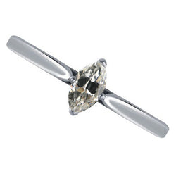 Authentischer Marquise-Schliff Edler Diamant Solitär-Verlobungsri