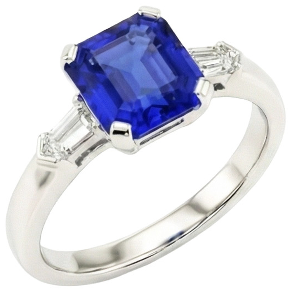 echter baguette diamant 1.75Karat ring Vorderansicht
