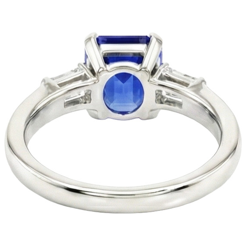 echter baguette diamant 1.75Karat ring Profilansicht