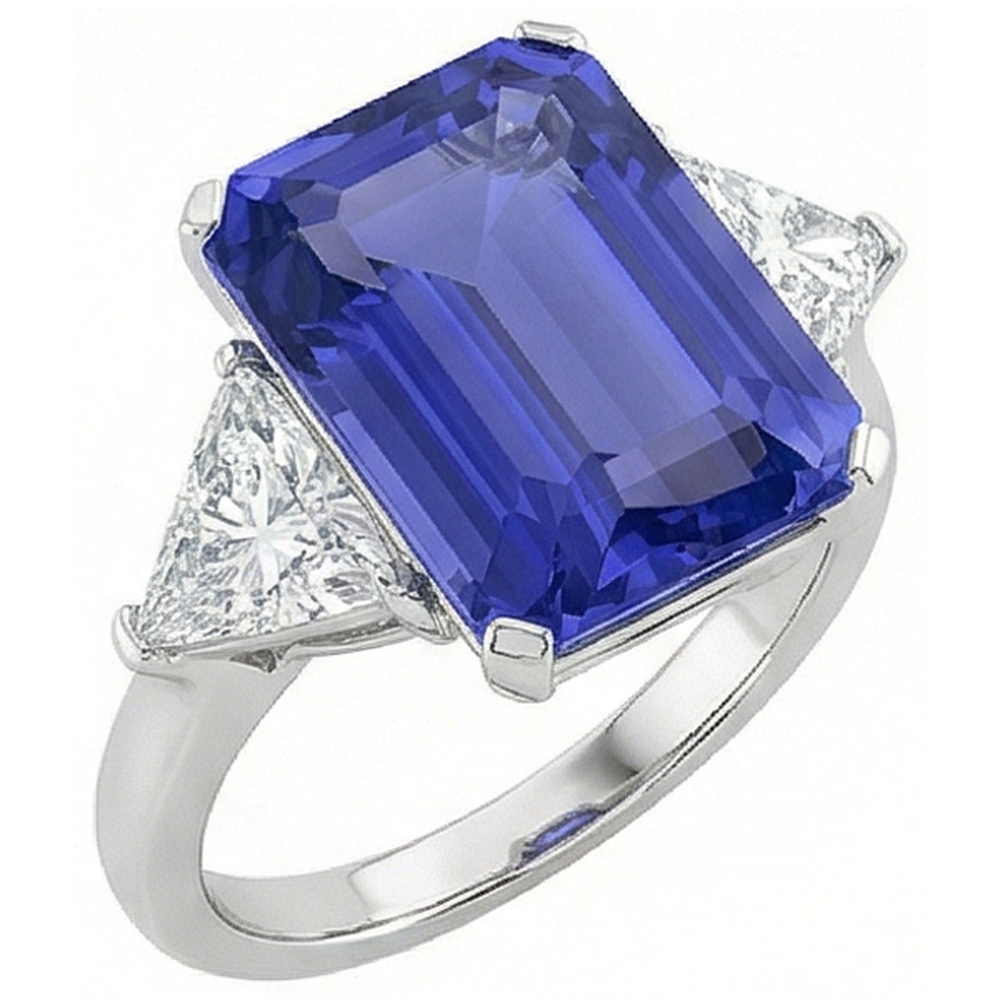 echter trillion diamant 3.50Karat ring Seitenansicht