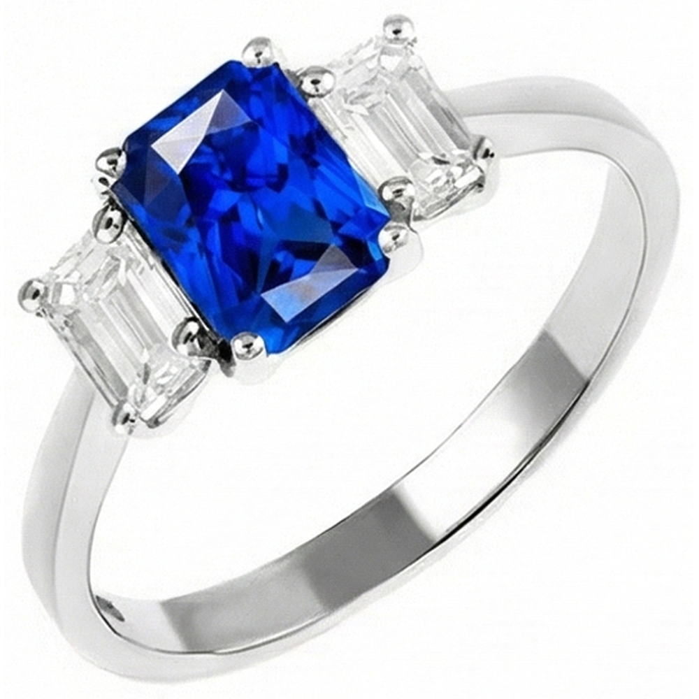 echter radiant diamant 2.50Karat ring Detailansicht