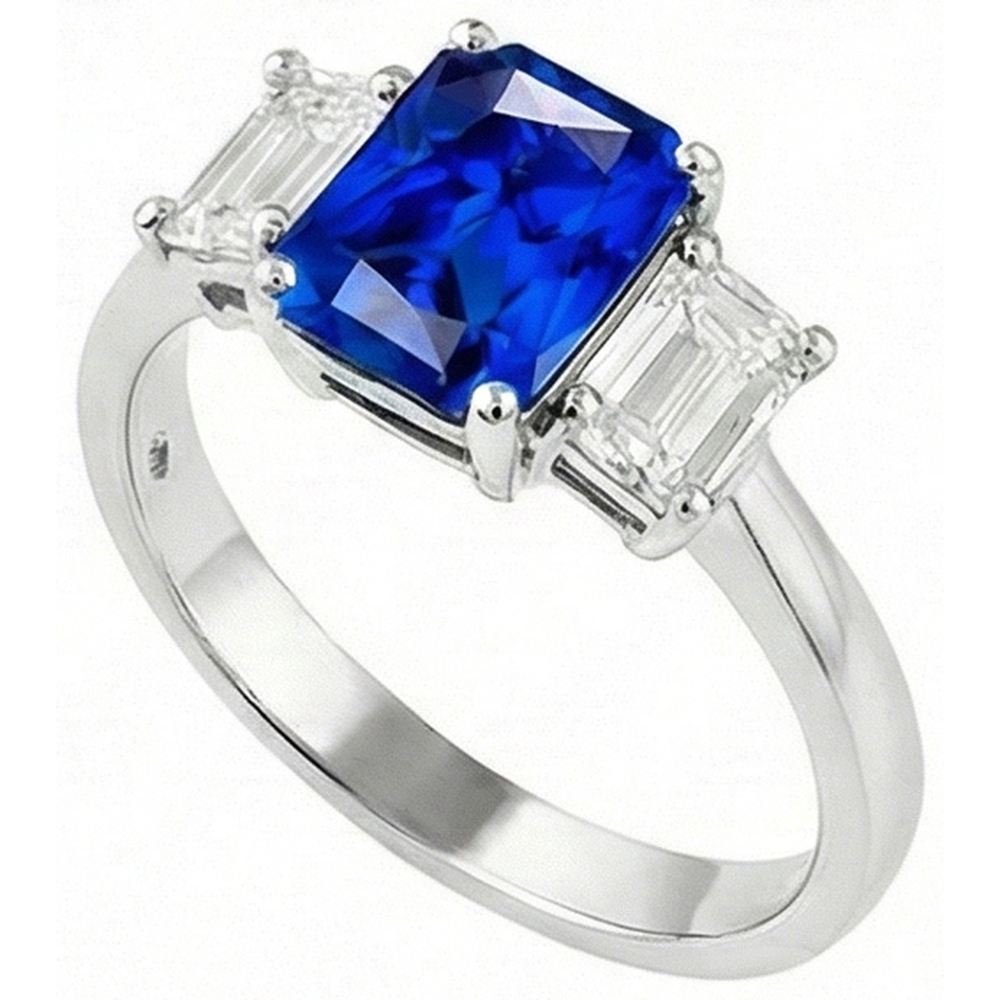 echter radiant diamant 2.50Karat ring Draufsicht