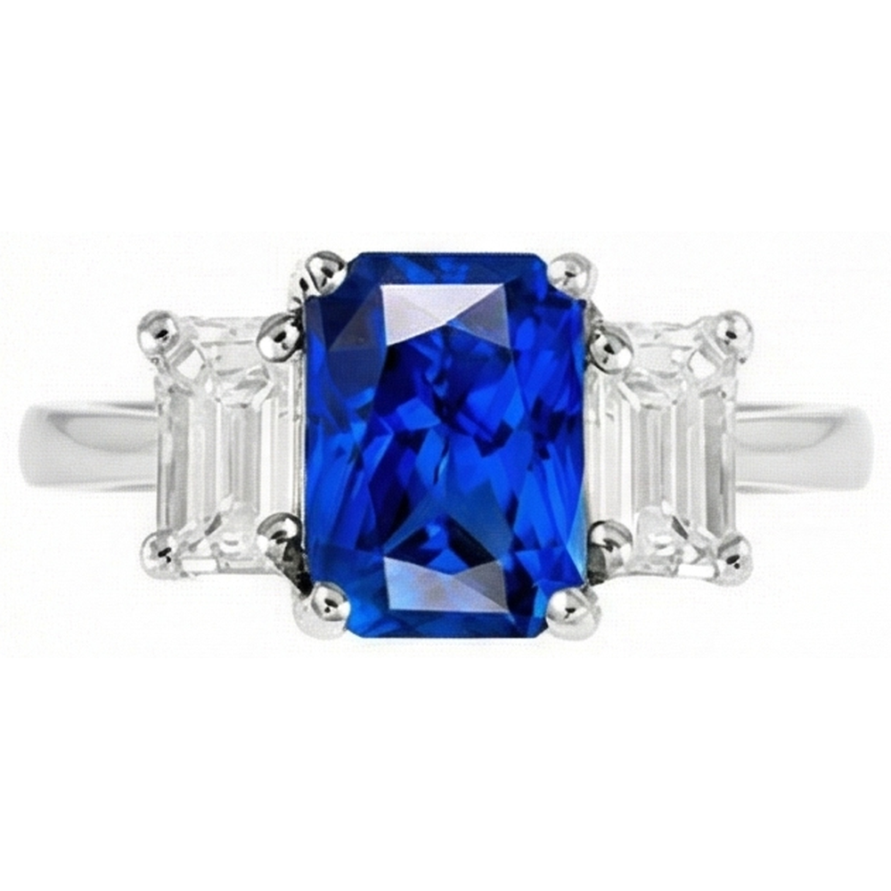 echter radiant diamant 2.50Karat ring Seitenansicht