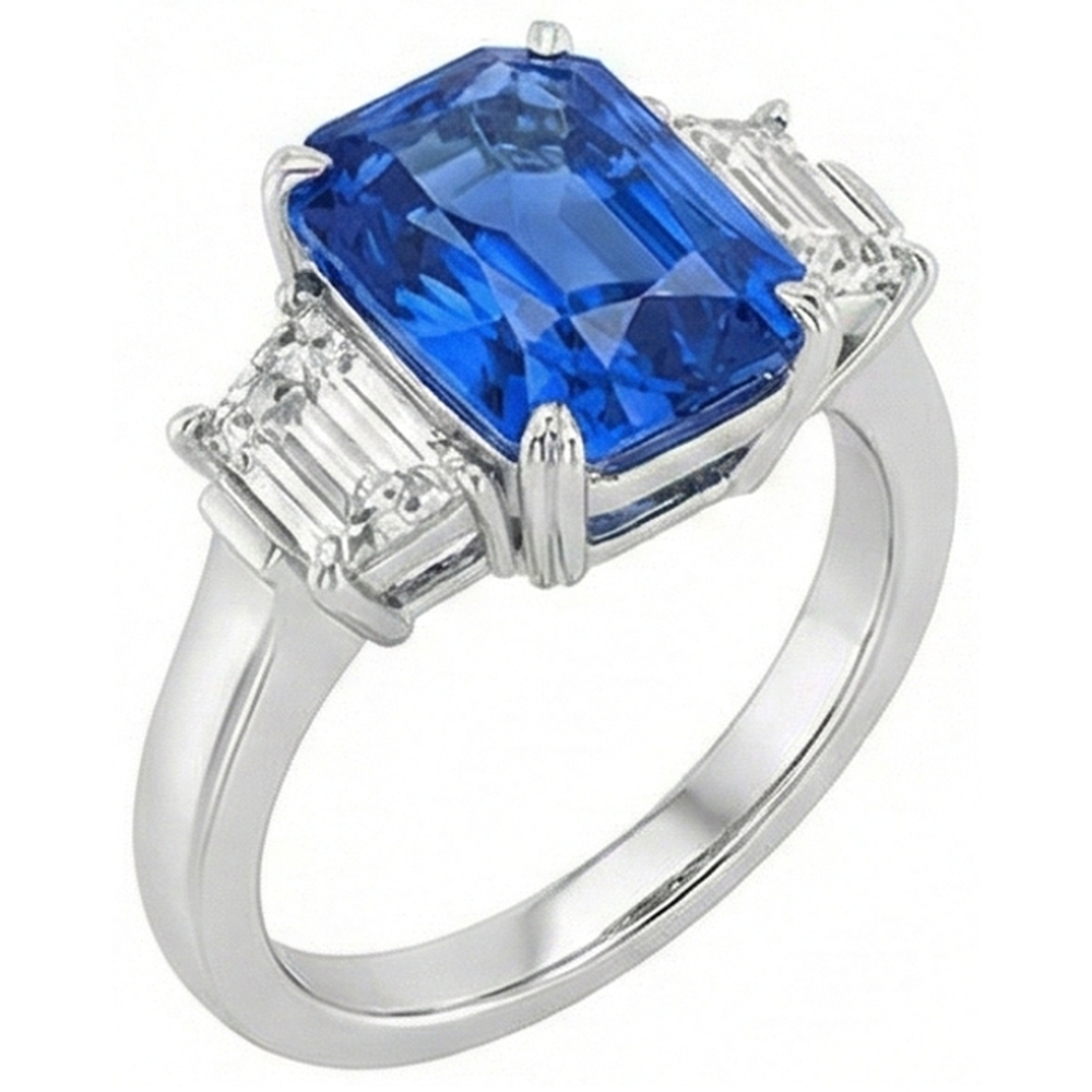 echter radiant diamant 3Karat ring Seitenansicht