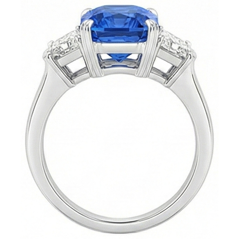 echter radiant diamant 3Karat ring Profilansicht
