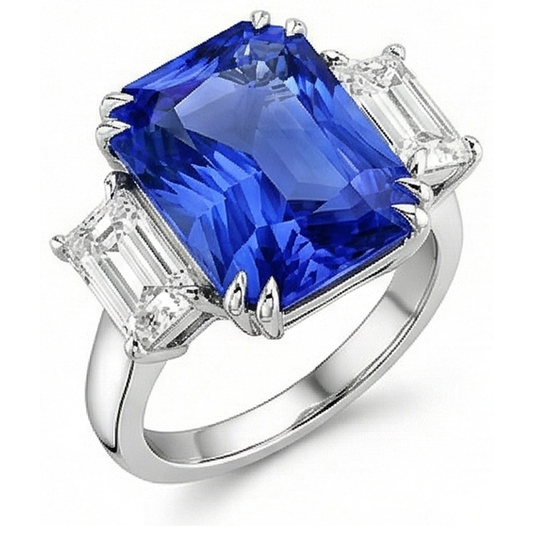 echter radiant diamant 5Karat ring Seitenansicht