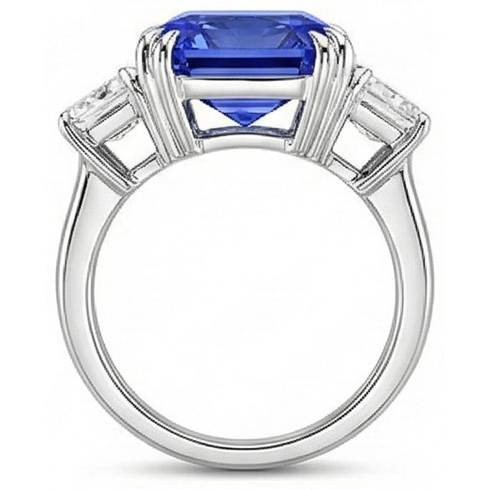 echter radiant diamant 5Karat ring auf Weiß