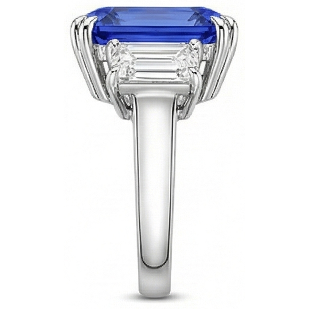 echter radiant diamant 5Karat ring Profilansicht