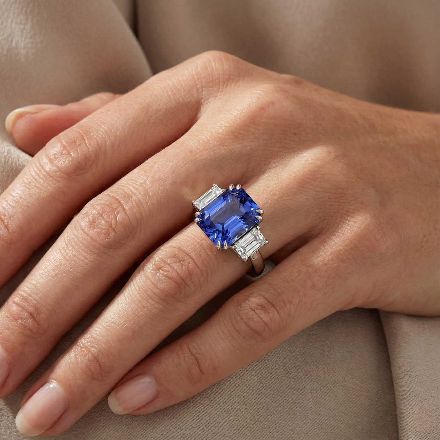 echter radiant diamant 5Karat ring mit Diamantbesatz
