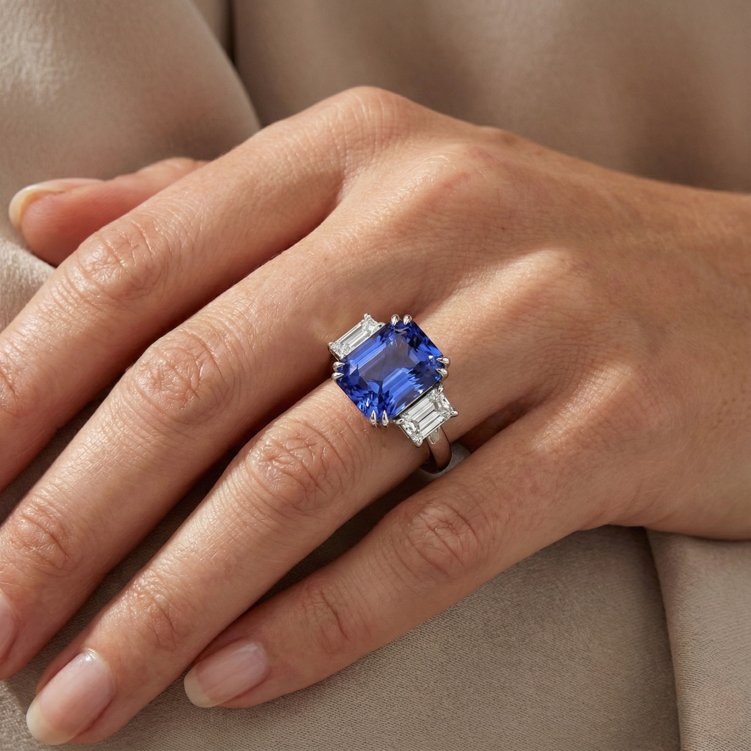 echter radiant diamant 5Karat ring mit Diamantbesatz