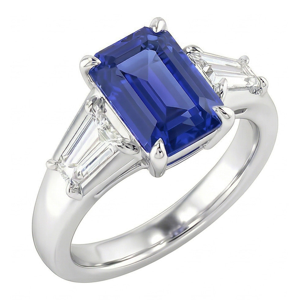 echter baguette diamant 2Karat ring Seitenansicht