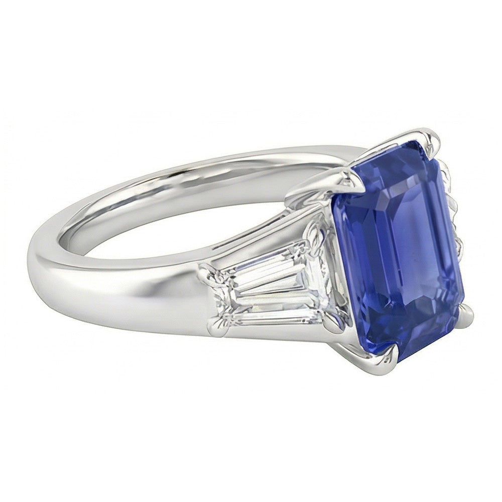 echter baguette diamant 2Karat ring Profilansicht