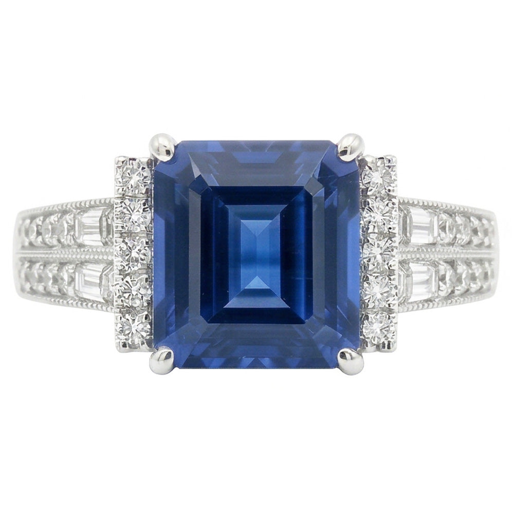 echter round diamant 3.50Karat ring Vorderansicht