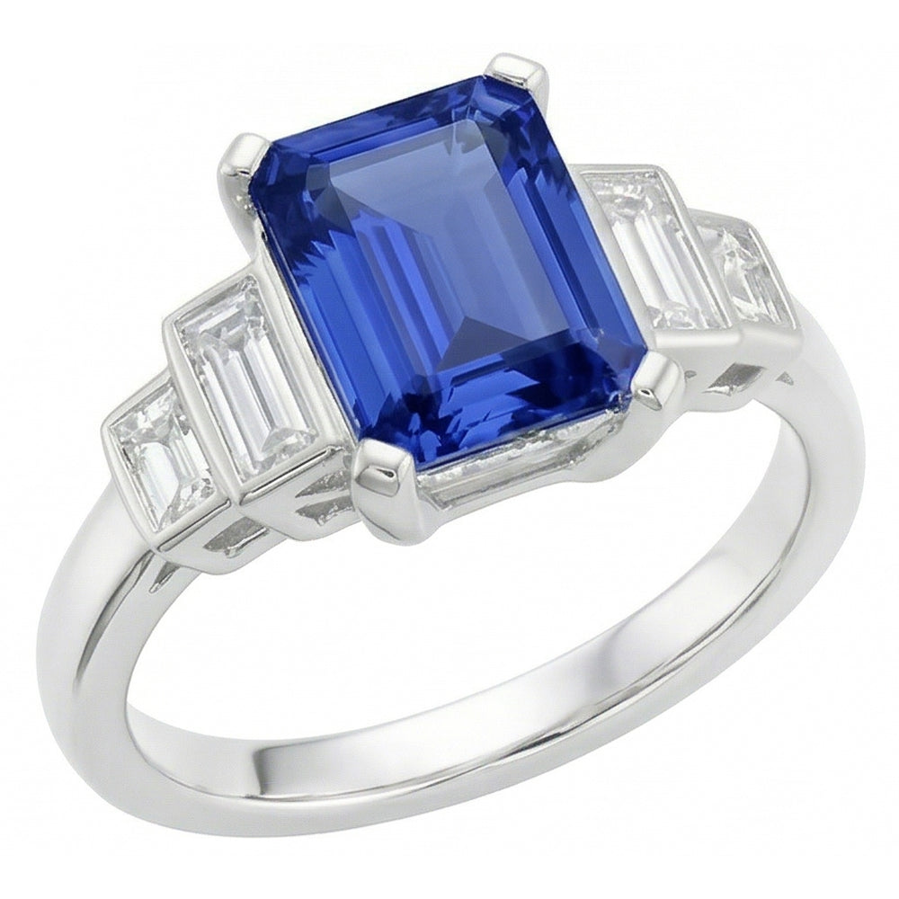 echter baguette diamant 2.50Karat ring Seitenansicht