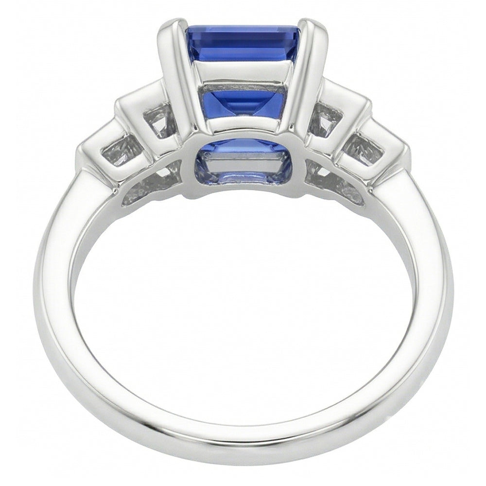 echter baguette diamant 2.50Karat ring auf Weiß