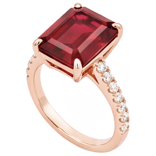 Smaragd Rubin Edelstein Natur Erde Mined Diamant Ehering 11,25 Karat Roségold 14K