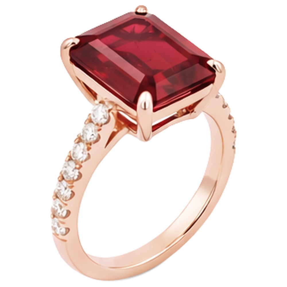 Smaragd Rubin Edelstein Natur Erde Mined Diamant Ehering 11,25 Karat Roségold 14K
