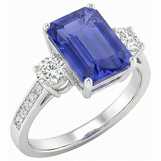 echter round diamant 5Karat ring Seitenansicht