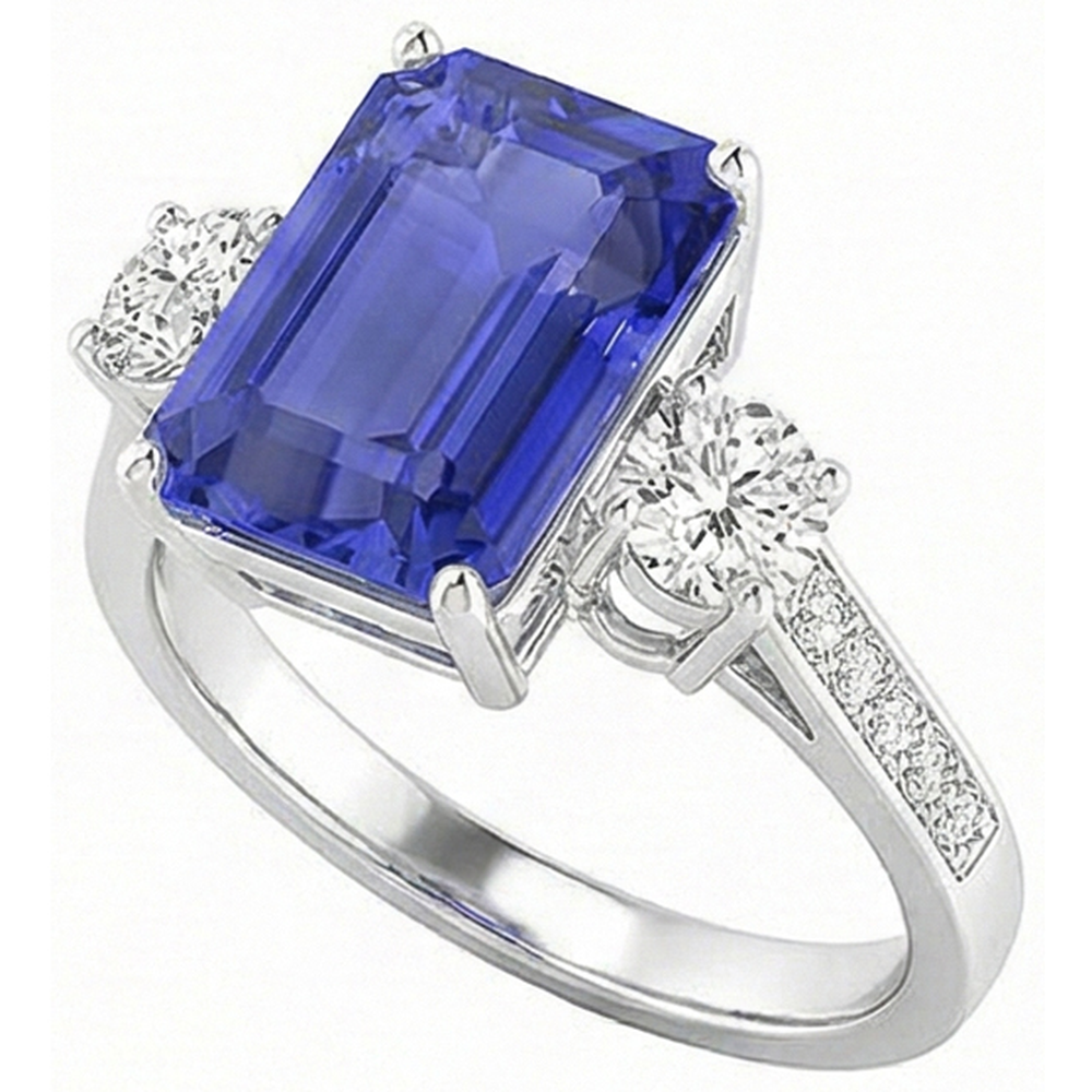 echter round diamant 5Karat ring Draufsicht