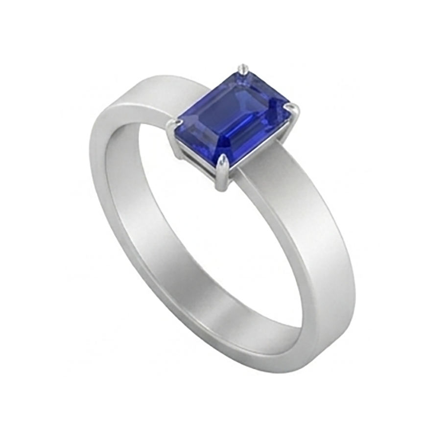 Smaragd Solitaire Edelstein Ring 1,50 Karat Ceylon Saphir Zinken Set