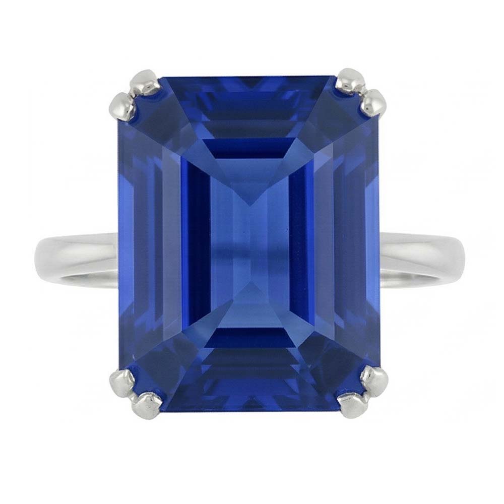 Smaragd Solitaire Ring Sri Lankan Saphir 2,50 Karat Korb Set