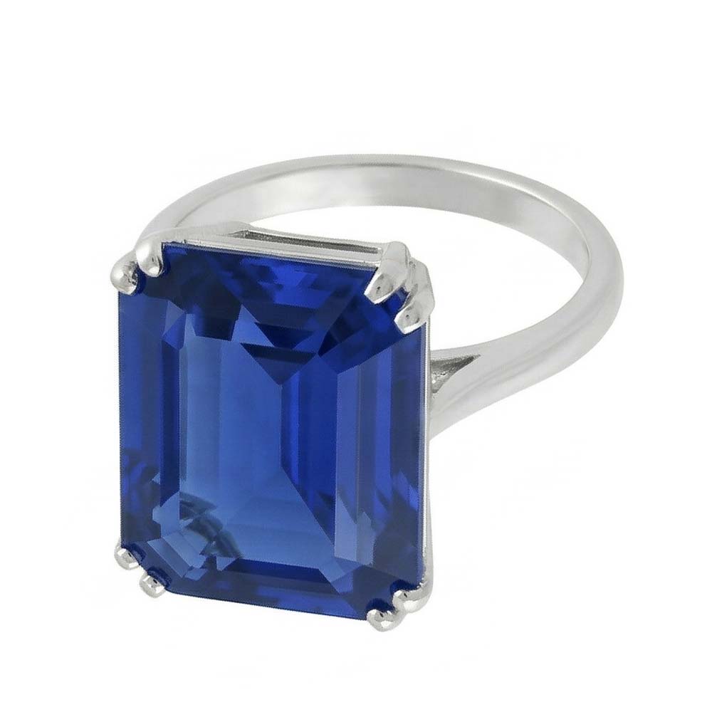 Smaragd Solitaire Ring Sri Lankan Saphir 2,50 Karat Korb Set