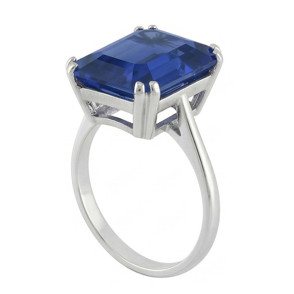 Smaragd Solitaire Ring Sri Lankan Saphir 2,50 Karat Korb Set