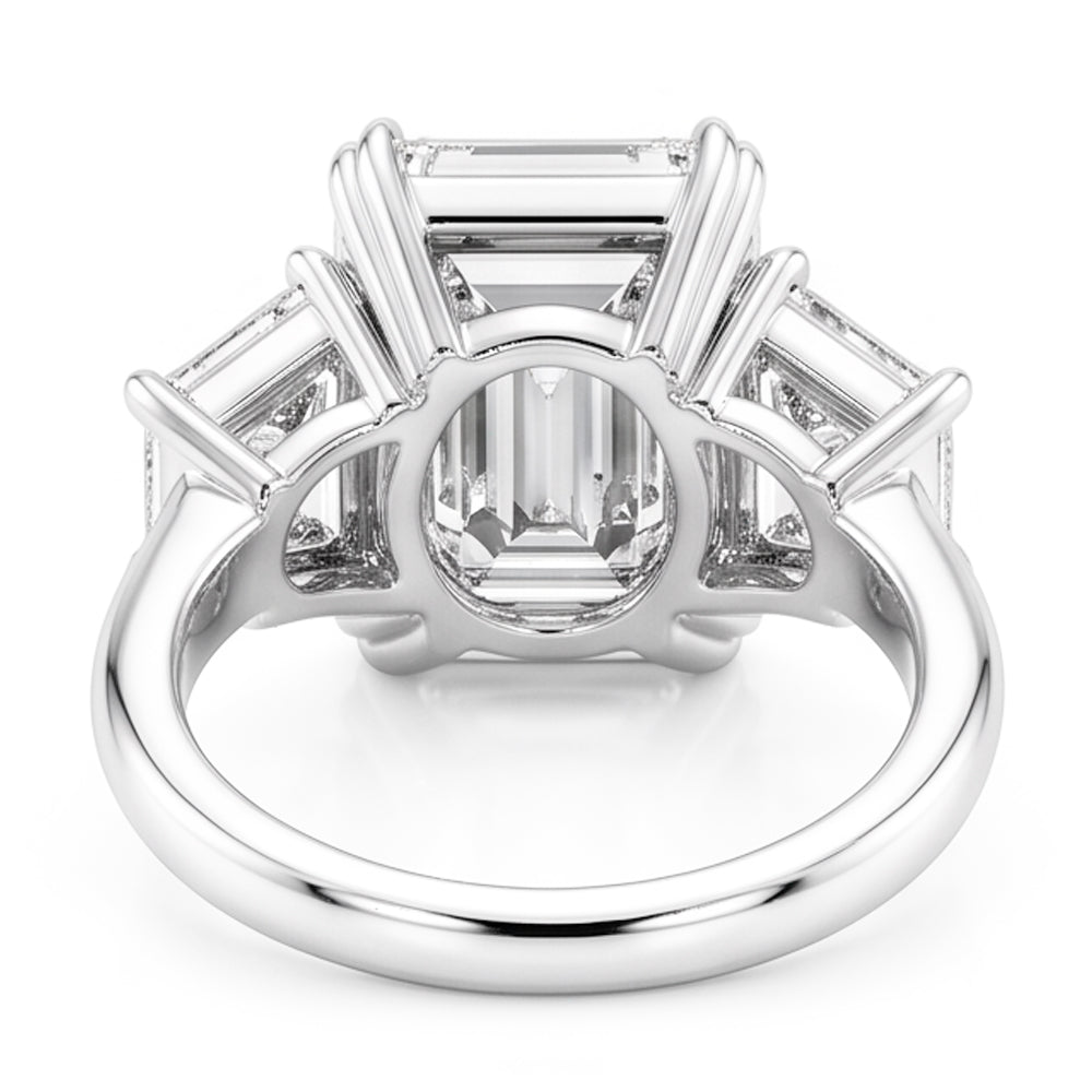 Smaragd-Trapezring mit großem Echt Aus der Erde Abgebauter Natürlicher Diamanten
