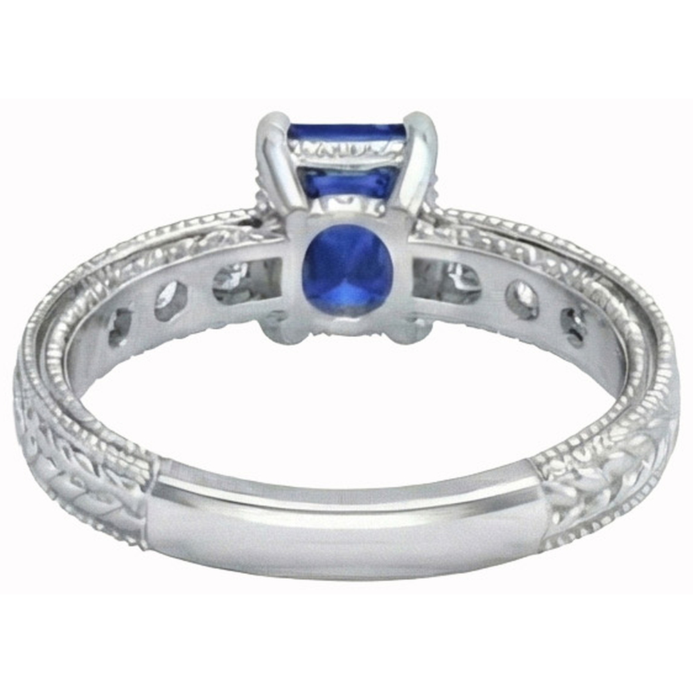 echter round saphir 2.10Karat ring Profilansicht